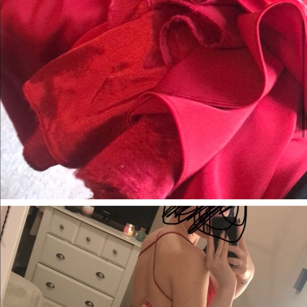 Red, slim event dress - Picture 2 of 5